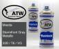 Preview: Mazda, Stormfront Gray Metallic, 33D / T6 / VG: 400ml Sprühdose + 400ml Klarlack - Set, von ATW Autoteile West.